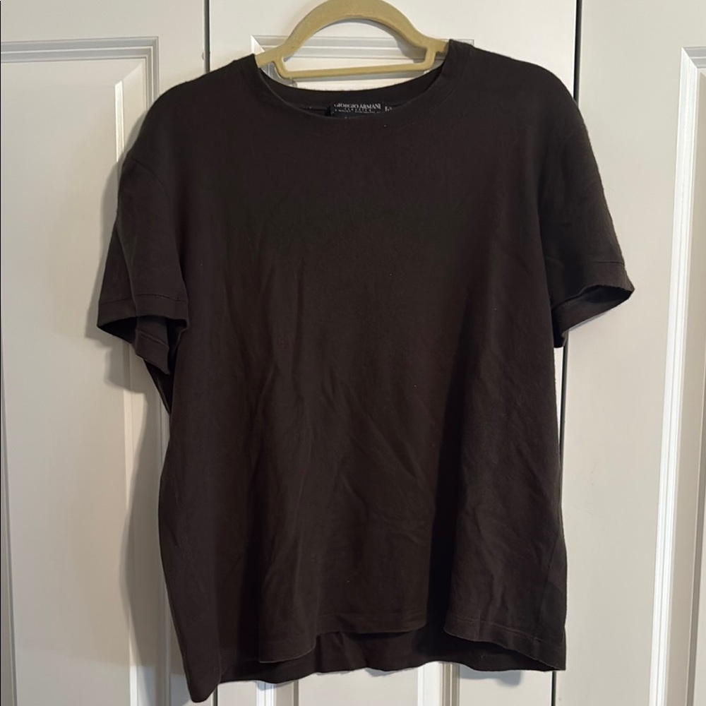 Men's Dark Brown Giorgio Armani Cashmere T-shirt